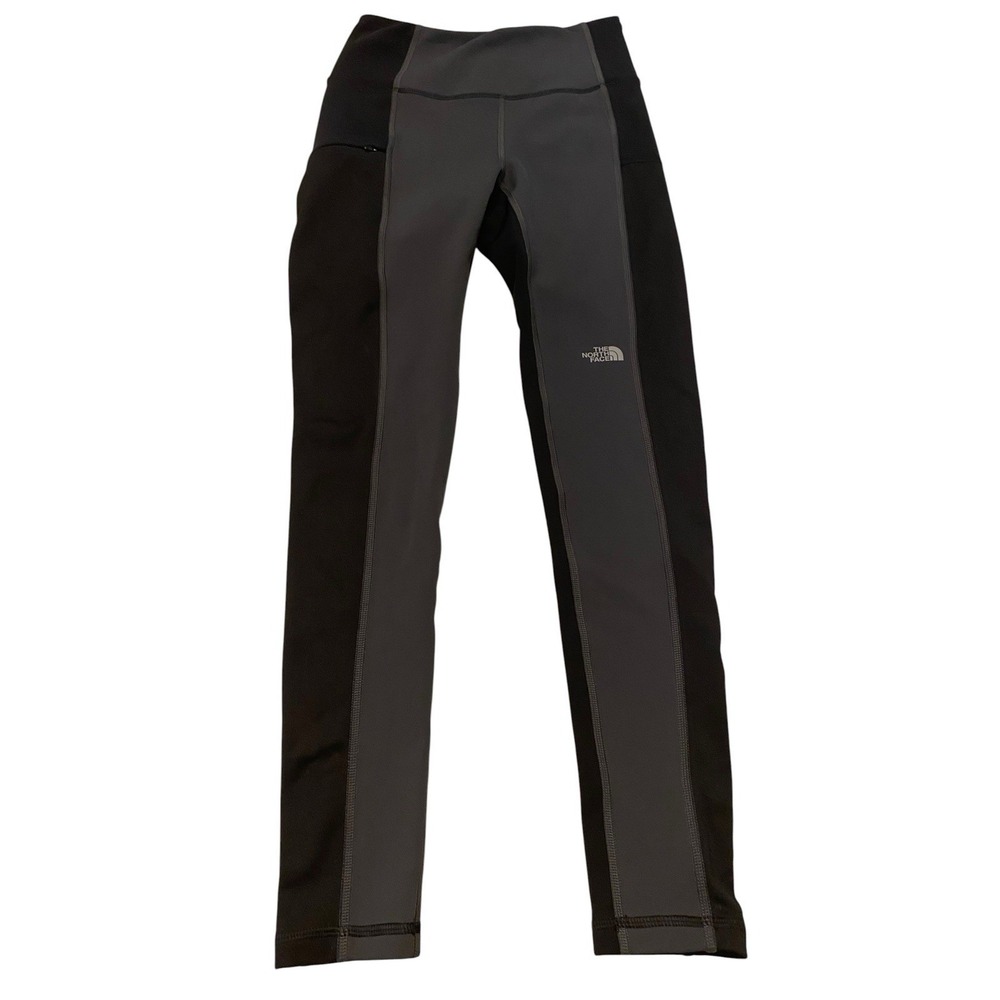 The North Face Womens XS Winter Warm Leggings Fleece Lined Black Grey